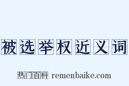 被选举权近义词是什么意思的图片